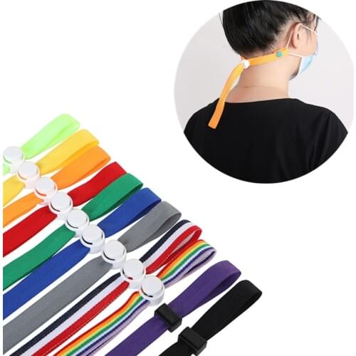 Adjustable Mask Hanging Rope Snap Buckle Face Mask Lanyard Mask Holder Traceless Ear Hanging Rope Kids Adult Mask Extension Cord