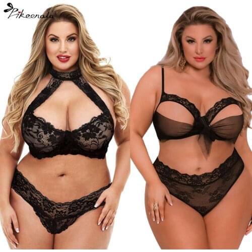 Plus Size 5XL Sexy Women Lingerie Hot Erotic Babydoll Underwear Porno Women Lace Nightdress Lingerie Set Sex Costumes 4XL 3XL