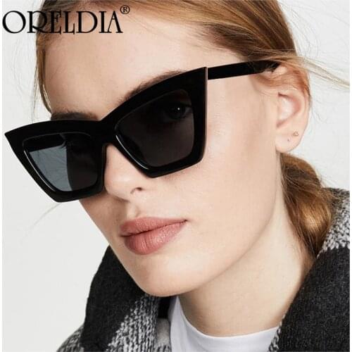 Fashion Cat Eye Sunglasses Women Vintage Jelly Color Eyewear Clear Pink Tea Gradient Sun Glasses Men Trending Shades UV400