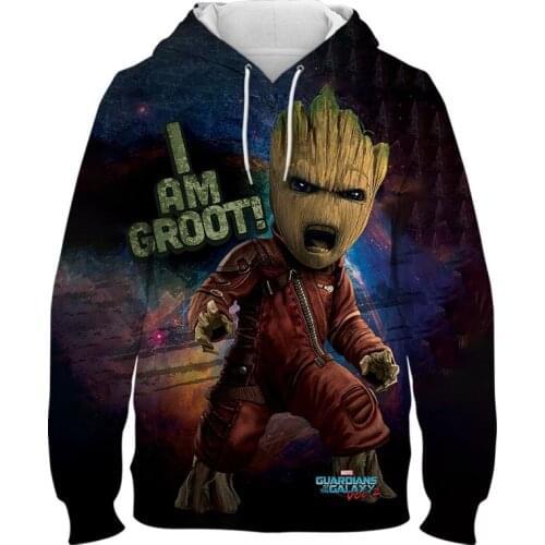 3DPrint Guardians of the Galaxy hoodies Baby Groot Rocket Raccoon hoodie Winter long sleeve Pullover Fashion Harajuku streetwear