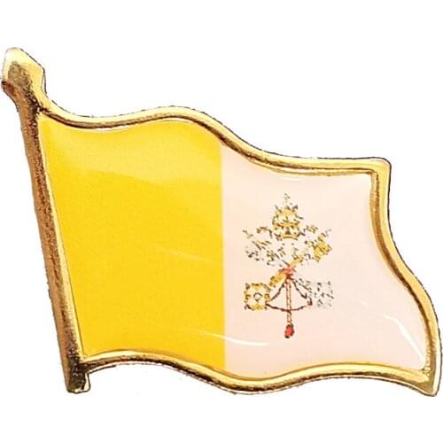 Vatican Flag Brooch Beautiful Electroplated Gold Enamel Pin Badge Backpack/Hat/Collar Decoration