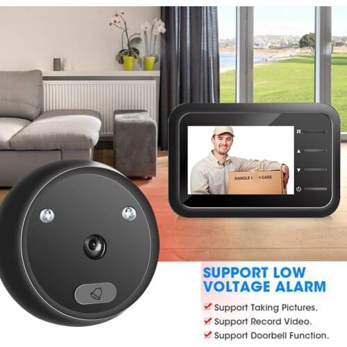 R11 Smart Cordless for Warehouses Home Office 2.4 inch Peephole Door Camera Doorbell IR Night Vision Door Eye Door Bell