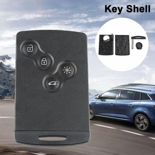 4-button Smart Car Key Shell Remote Control Flat Embryo Case For Renault Megane Key Shell Car Accessories