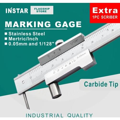 INSTAR Marking Gauge Vernier Caliper 0-500mm/20" 0-400mm/16" Stainless Steel Carbide Scriber Parallel Caliper