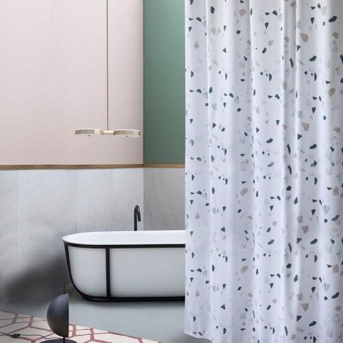NEW not in Thicken Terrazzo Print Shower Curtain Bathroom Partition Waterproof High Quality Hanging Curtain Home Decoration
