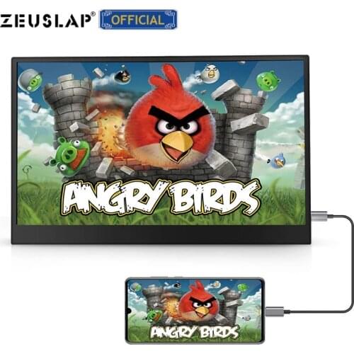 ZEUSLAP 15.6inch USB C HDMI-Compatible 1920*1080P PD HDR Monitor with Earphone port Ultrathin Portable Screen Gaming Monitor