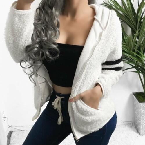 Sweety Hot Sale Women Fleece Hoodies Winter Warm Hooded Long Sleeve Zipper Thicken Coat Outwear Sudaderas Jacket Sweatshirts