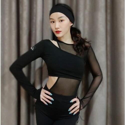 Mesh Latin Dance Tops Women Sexy Costume Ballroom Practice Wear Salsa Dancing Outfits Modern Dancewear Designer Clothes JL2857