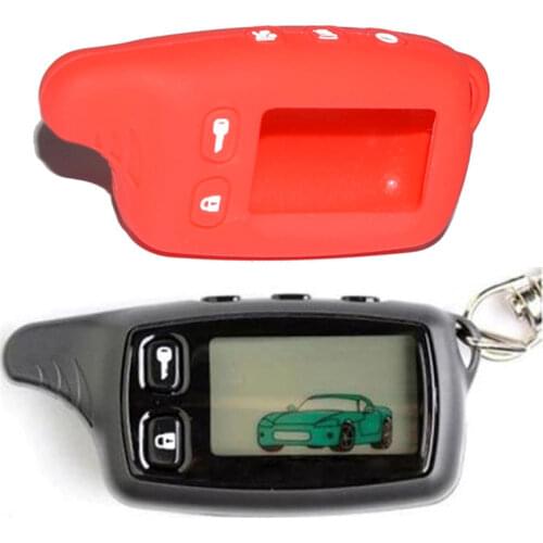 Keychain TW9010 LCD Remote Control +Silicone Case for Russian TW 9010 7000 two way car alarm Tomahawk TW-9010 TW7000 D-900 SL950