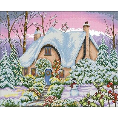 Snow House patterns Counted Cross Stitch 11CT 14CT 18CT DIY Chinese Cross Stitch Kits Embroidery Needlework Sets