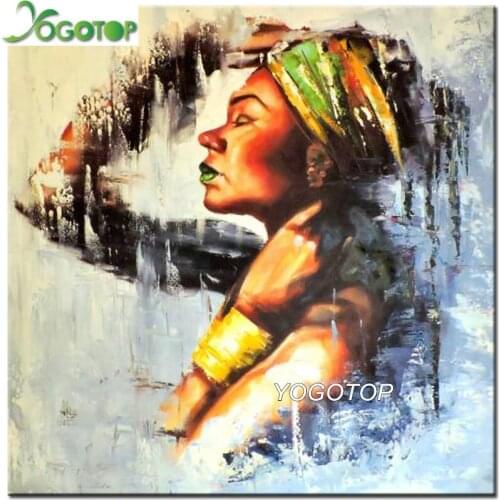 5d rhinestone diamond painting Abstract African Woman Wall Picture mosaic full square round drill diamond embroidery art YY3364