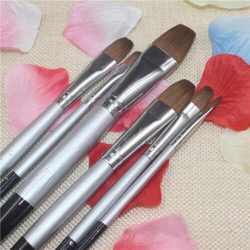 6pcs/Set weasel hair brush Birch rod boutique gouache acrylic painting hand-painted oil painting pen Drawing Art Supplies