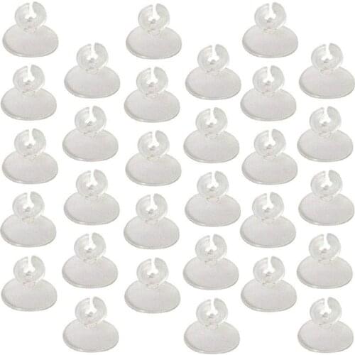 60 Pieces 4mm Aquarium Suction Cup Clips Clamps Fish Tank Hose Holder Clips for Airline Tube Holders