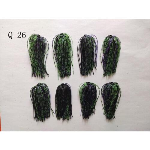 8 Bundles 50 Strands Silicone Skirts Wire Fishing Accessories For Buzzbait SpinnerBait Jig Bass Lure Q 26