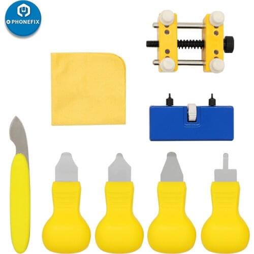 8Pcs Watch Repair Kit Watch Battery Replacement Tool Kit Watch Back Remover Cover Opener Watch Case Holder Watch Case Opener