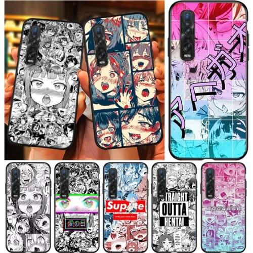 Ahegao manga girl For OPPO Find X3 X2 Lite K5 K3 R17 R15 R9S F15 F11 F19 F9 F7 Neo Pro Soft Silicone Phone Case