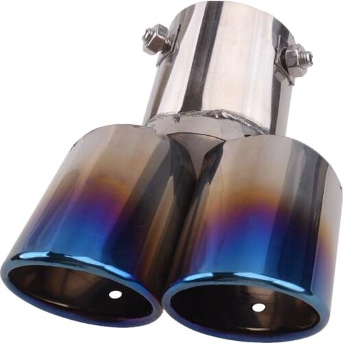 Car Auto Rear Tail Dual Exhaust Throat Pipe Muffler Tip for Universal Vehicles Stainless Steel Accessories