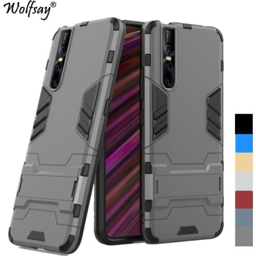 For Cover Vivo V15 Pro Case Vivo S1 Pro Shockproof Hybrid Stand Silicone Armor Back Case For Vivo V15 Pro Cover Case Vivo V15Pro