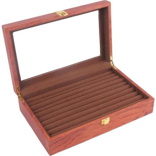 Travel Luxury Wooden 9 Layers Box Tray Shop Showcase Display Case Organizer