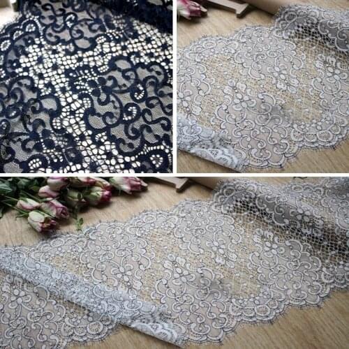 6M/width 35cm width exquisite double edge eyelash lace Wedding African lace fabric Lace DIY clothing accessories