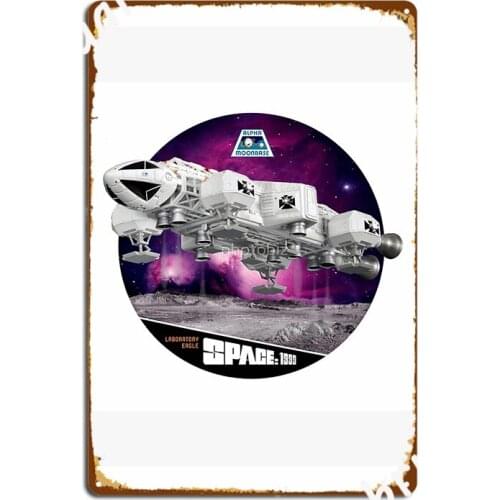 Space 1999 Eagle Transporter Design In Purple Metal Plaque Poster Plates Wall Mural Printing Cave Pub Tin Sign Poster