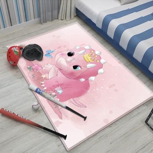 Cute Animal Pattern Children Comfortable Rectangle Carpet Alfombra Non-Slip Children Flannel Carpet Play Carpet Baby Mat Baby