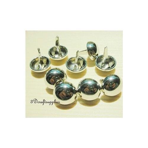 Purse feet bag feet handbag feet metal feet round 30 pcs 15 mm nickel G29
