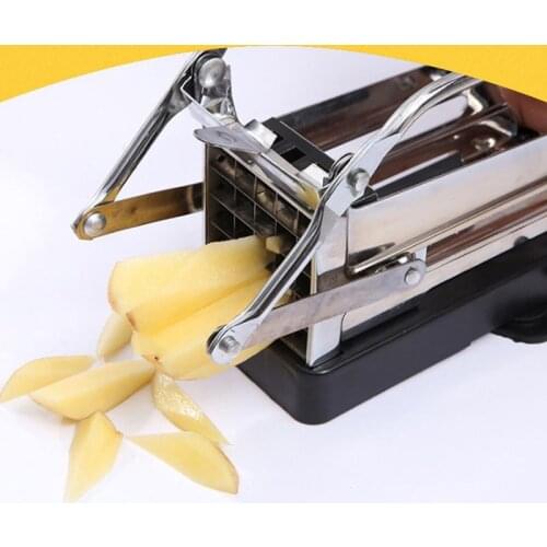 Kitchen Gadgets New Stainless Steel Potato Cutting Machine French Fries Cutter Non-slip Potato Slicer Home Use Chopper Cucumber