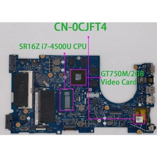 For Dell Inspiron 17R 7737 CJFT4 0CJFT4 CN-0CJFT4 DOH70 SR16Z I7-4500U GT750M/2GB Laptop Motherboard Mainboard Tested