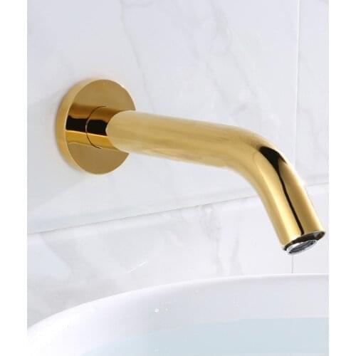 Brushed Gold chrome Bathroom Automatic Touch Sensor Faucet Basin Sink Wall Mounted Cold And Hot Water Mixer Tap Faucets