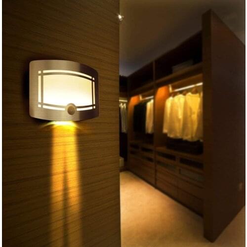 Motion Sensor Closet Wall Light, Luxury Aluminum Stick on Anywhere Operated Sconce Wall Light for Balcon Gardon Staircase