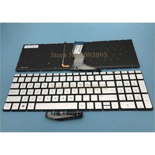 New Portuguese Keyboard For HP Pavilion 15-ab 15-ab000 15-ab100 Laptop Portuguese Keyboard Silver Backlit