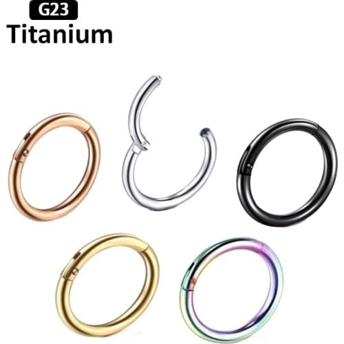New Whole G23 Titanium Piercing Nose Ring Earrings hight Segmen Rings Open Small Septum Nose Earrings Women Men Ear Nose Jewelry