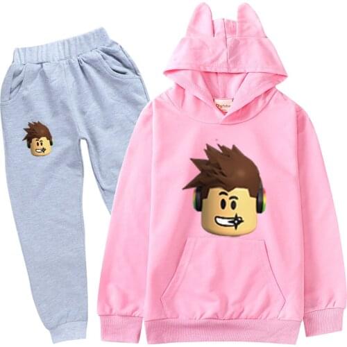 2021 fall fashion boys sweatshirts Fashion kids Robloxing fun hoodie + long pants suit DJ Music Childrens Sweater