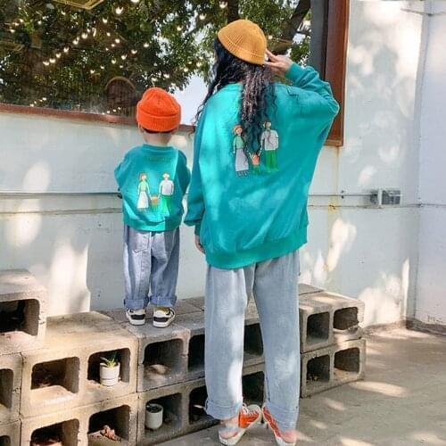 2020 autumn new parent-child clothing trendy mother and child clothing boys sweater autumn style childrens western treasure top