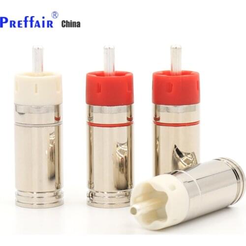 Star Line Silver Plated Tellurium Copper RCA Plugs connectors 2 Pair / 4pcs