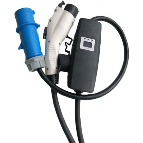 Type AC adjustable electric car fast charger evse kit j1772 plug 32A with blue CEE