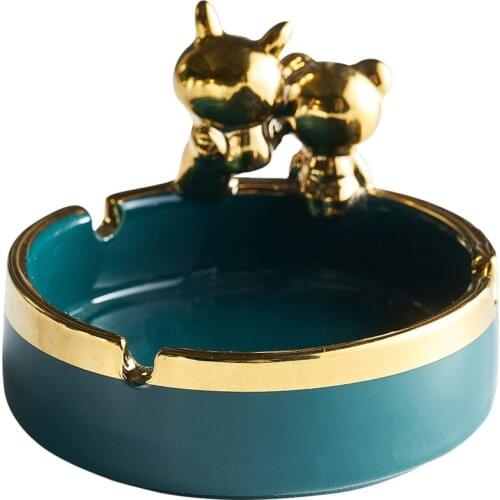 Nordic trend light luxury Phnom Penh ceramic smoking pot office coffee table anti ash personality creative decoration cigarette