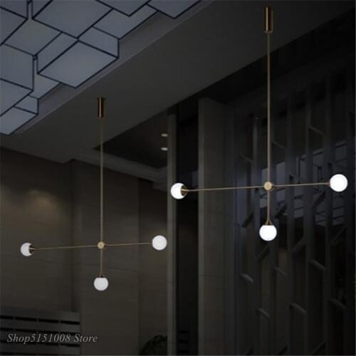 Modern pendant light Art Style Living Room Loft Gold Geometric line Pendant lamp Dining Room Coffee Shop Hanging light Fixtures