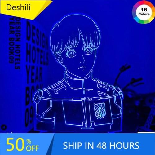 Led Light Anime Attack on Titan Armin Arlert for Bedroom Decor Night Light Kids Birthday Gift Manga Shingeki No Kyojin 3d Lamp