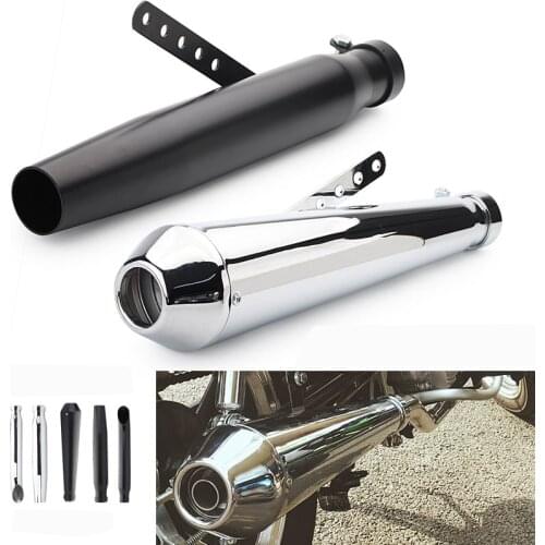 Universal Motorcycle Cafe Racer Exhaust Pipe Muffler Tail Tube Silencer For Harley Bobbers Honda CRF230F CRF150F