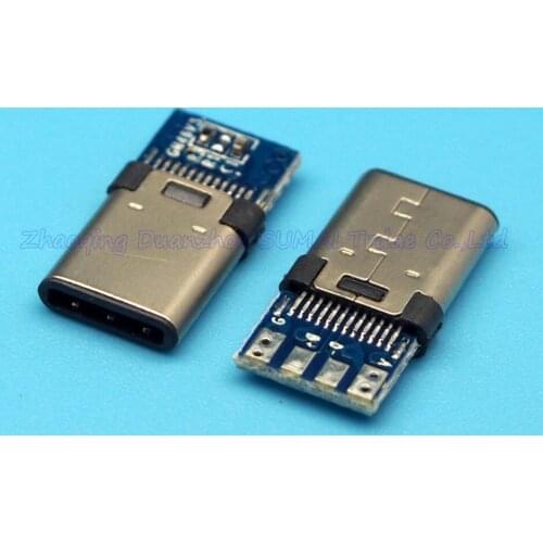 USB 3.1 TYPE C Connector male plug with PCB board Double-sided insert OTG Andrews phone plug