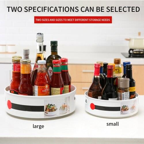 Rotatable Kitchen Storage Trays Multifunction Seasoning Canisters & Jars Organizers Rack