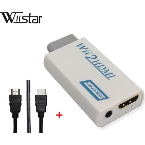 Wiistar Wii to HDMI Converter Adapter WII In HDMI Out with HDMI Cable wii2hdmi Free Shipping
