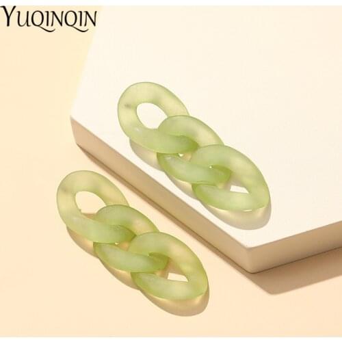 Candy colors Resin Chain Long Earrings for Women Statement 2021 Big Geometric Acrylic Drop Earring for Girls Fashion Jewelry