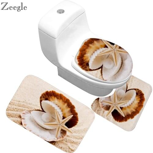 Zeegle 3pcs Bathroom Mat Sets Anti-slip Shower Mat Toilet Bath Rugs Memory Foam Bath Mat Bathub Mat Bathroom Carpets Non Slip