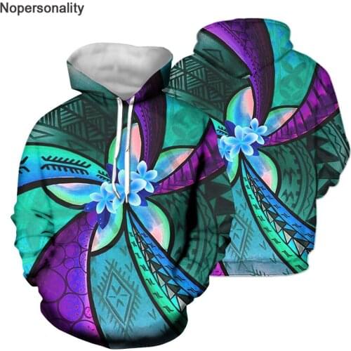 Nopersonality Female Hoodies Sweatshirt for Women Funny Polynesian Hawaiian All Over Tribal Design Casual Hoodie Streatwear