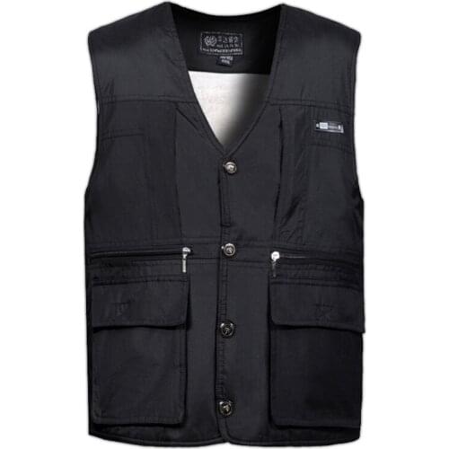 Autumn and winter mens vest Sheep velvet plus code cotton warm waistcoat leisure waistcoat multi-pocket vest
