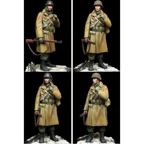 1/16 Scale WW2 American soldiers in winter WWII Unpainted Resin Model Kit Miniatures Figure Free Shipping