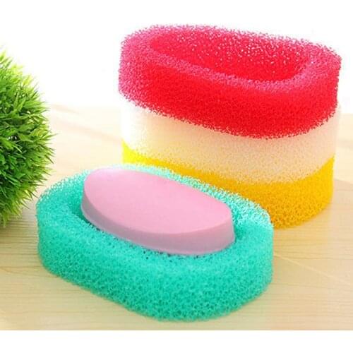 1Pc/2Pcs Draining Sponge Soap Dish Plate Bathroom Soap Storage Boxes Kitchen Tub Sponge Soap Holder Rack for Washroom